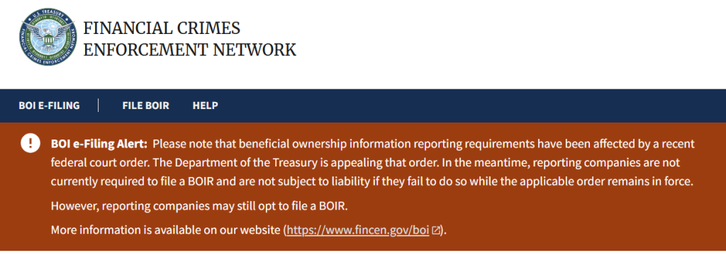 FINCen BOI Update